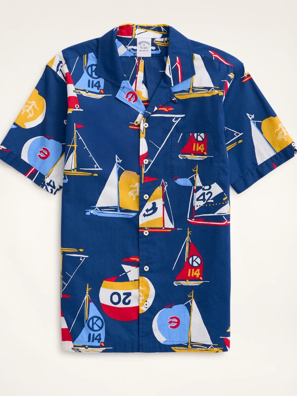 Brooks Brothers Poplin Short-Sleeve Shirt Sailboat